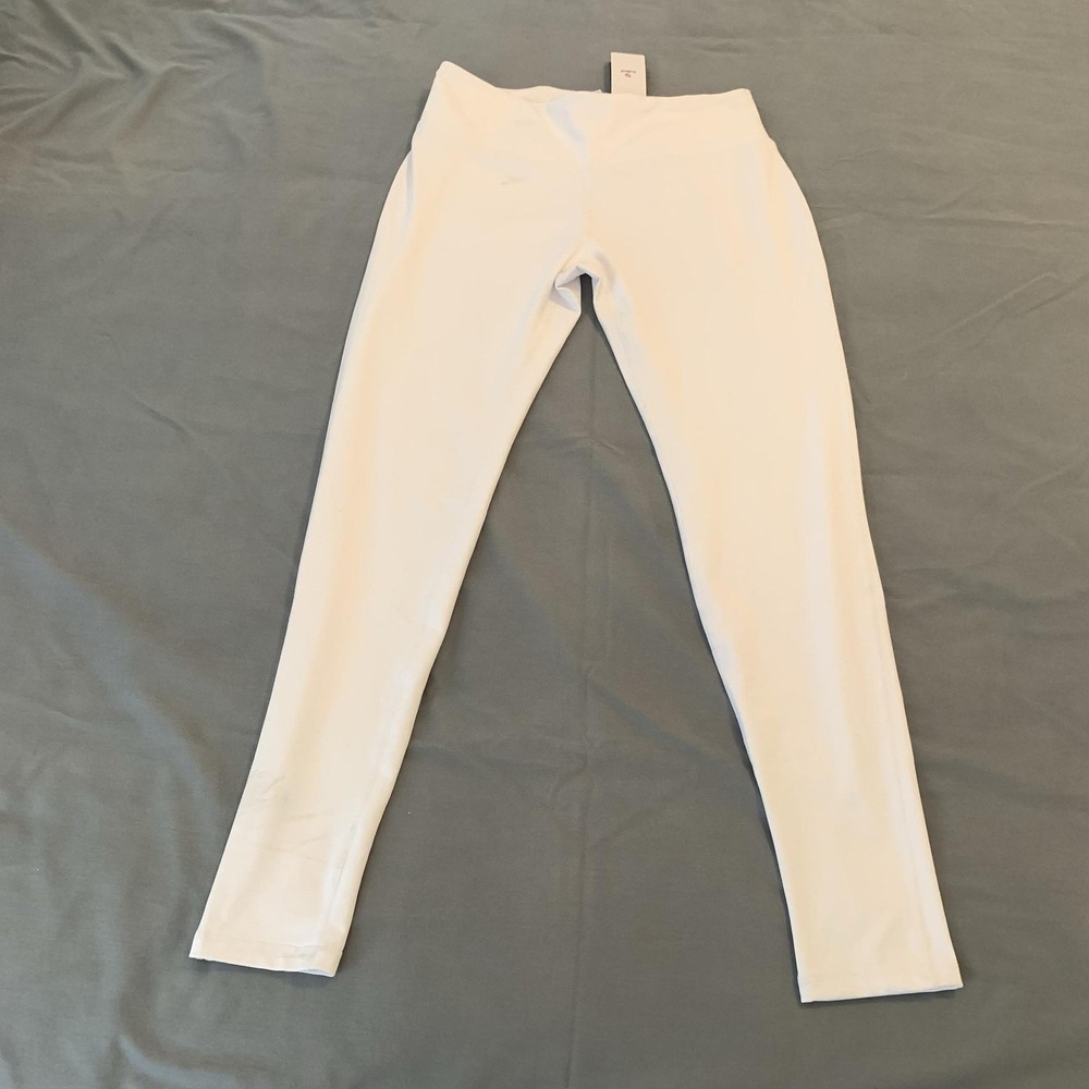 Baleaf Leggings Womens Large White Ankle Lined Stretch Yoga Gym Activewear